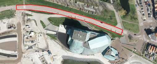 De plek op de Westerdijk waar gewerkt wordt.