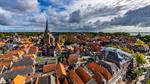 Een luchtfoto van de binnenstad van Hoorn