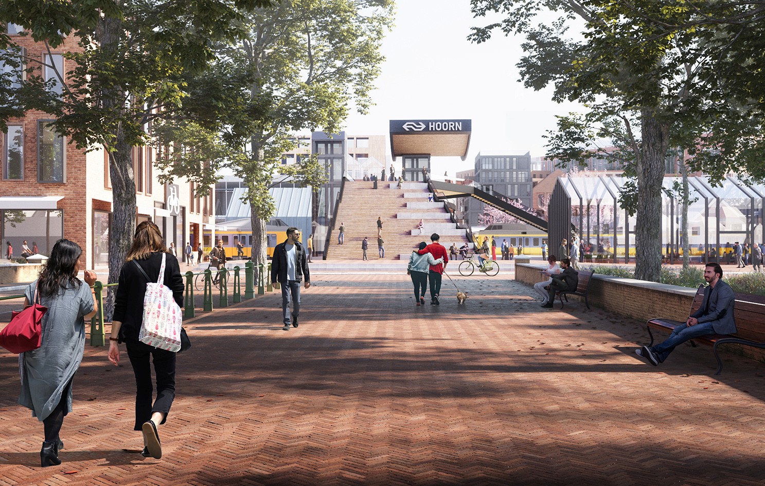De huidige loopbrug wordt vervangen door een bredere traverse. 