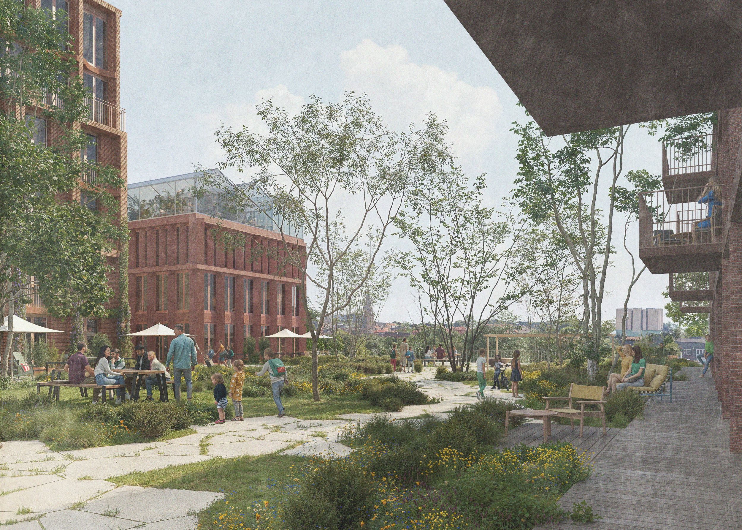 Sfeerimpressie woningen nieuwe stationsgebied op de locatie Van Dedemstraat 19